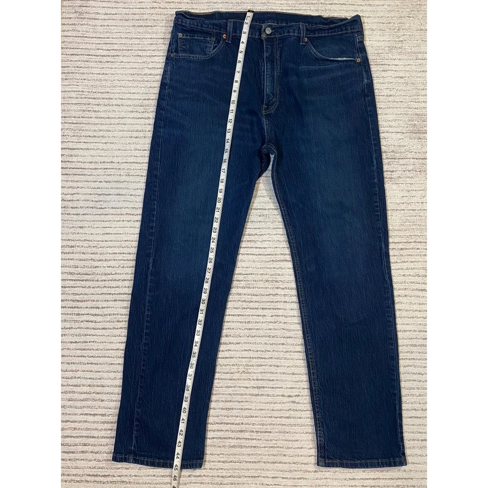 Levis 505 Regular Fit Jeans Mens 40x32 Dark Wash Blue Denim Made in Mexico